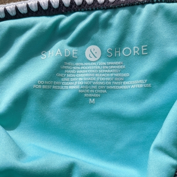 SHADE & SHORE Gray & Turquoise Detailed Boho Bikini Top And Bottom - Picture 6 of 9